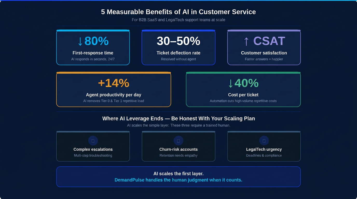 5 measurable benefits of AI in customer service for B2B SaaS - DemandPulse