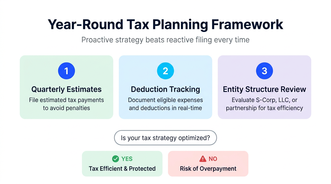 Tax Planning and Entity Optimization infographic